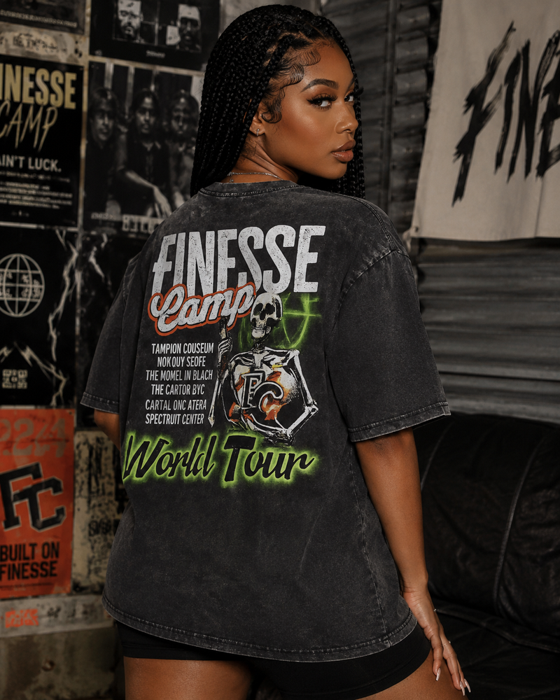 black girl with braids wear vintage finesse camp shirt